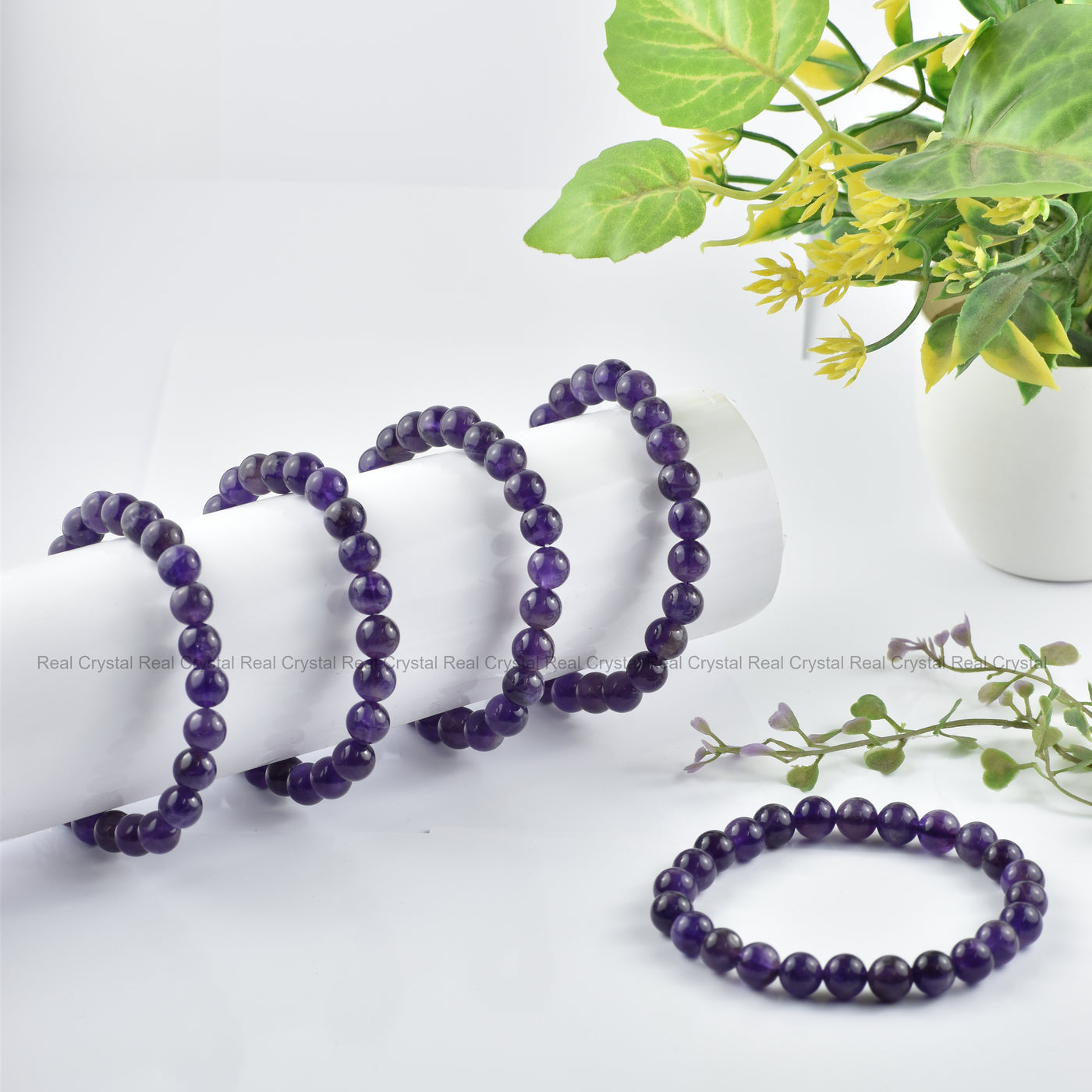 Amethyst Bracelet For Abundance & Luck Unisex 8MM