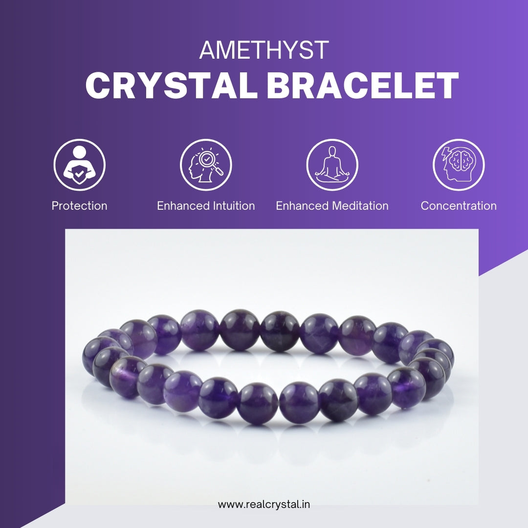 Amethyst Bracelet For Abundance & Luck Unisex 8MM