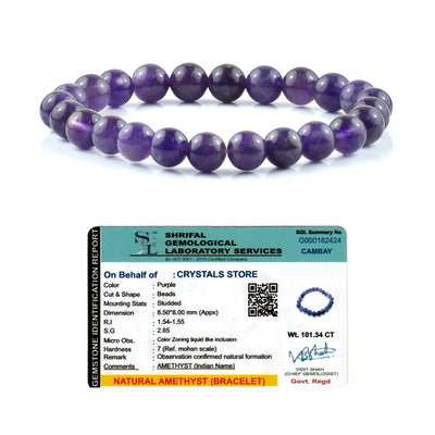 Amethyst Bracelet 8MM With Lab Certificate