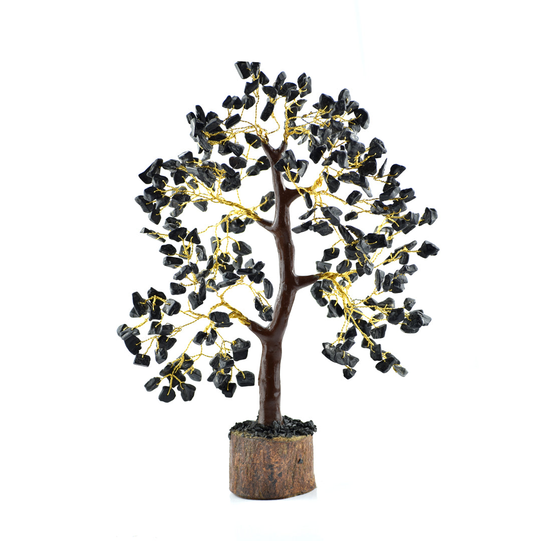 Black Tourmaline Gemstone Tree for Grounding and Shielding - Real Crystal