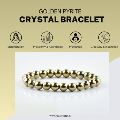 Golden Pyrite Wealth Bracelet For Men Women Unisex Adults 8MM