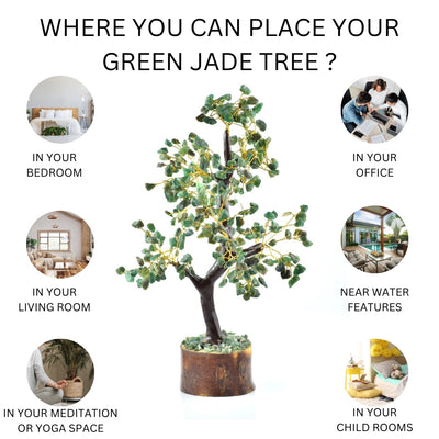 Handcrafted Green Jade Gemstone Tree for Abundance and Harmony