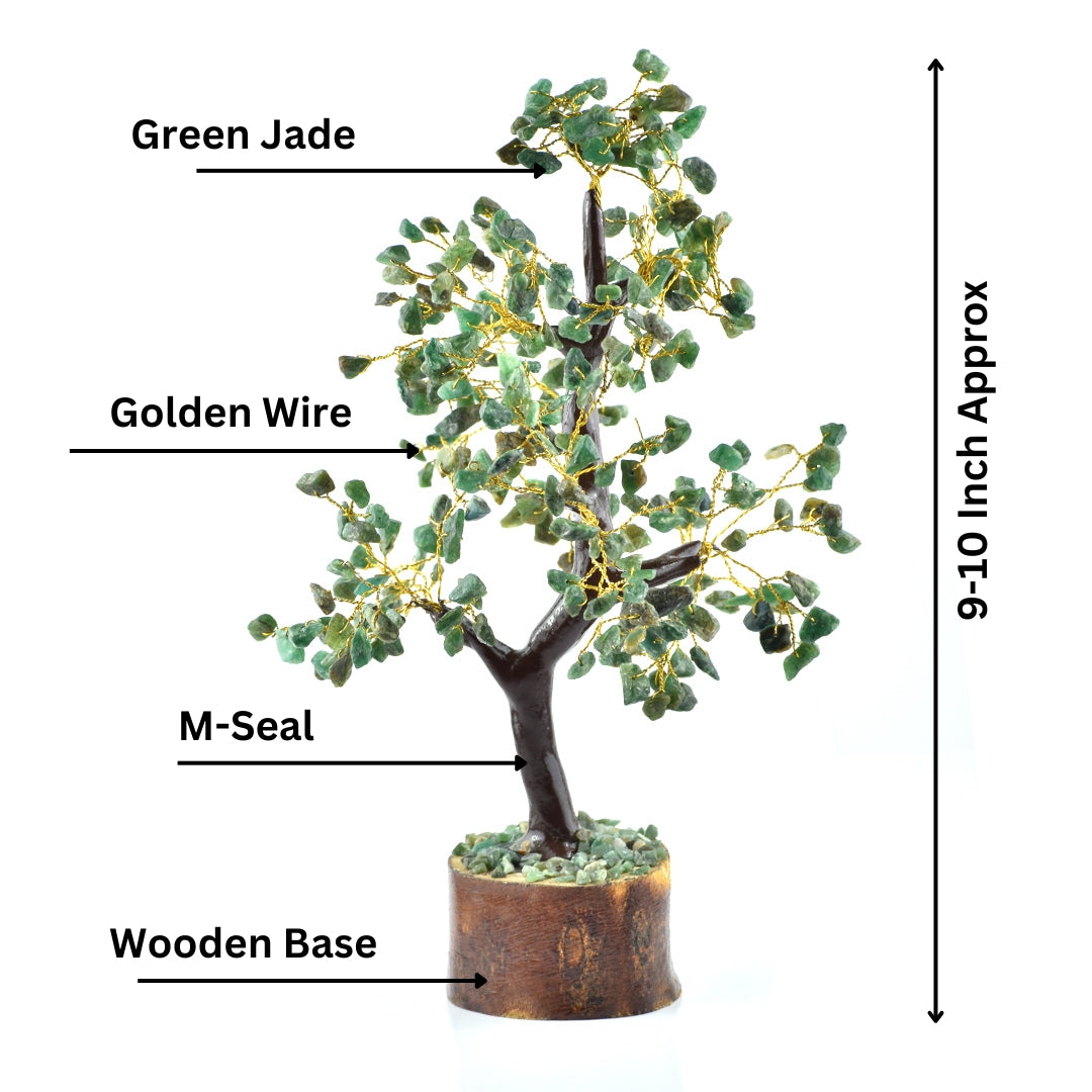 Handcrafted Green Jade Gemstone Tree for Abundance and Harmony