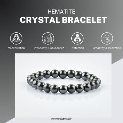 Hematite Bracelet for Strength & Stability Men Women Unisex Adults 8MM