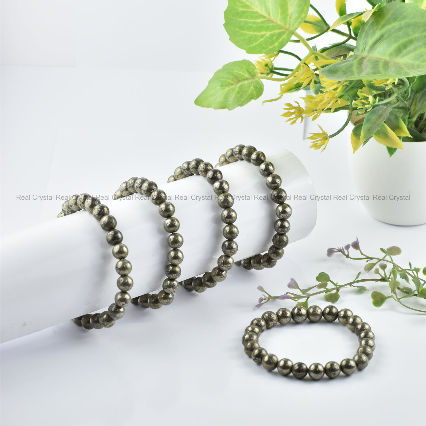 Natural Pyrite Bracelet For Wealth Unisex 8MM