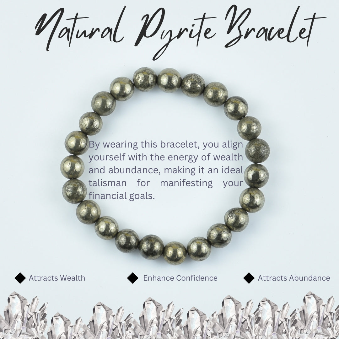 Natural Pyrite Bracelet For Wealth Unisex 8MM