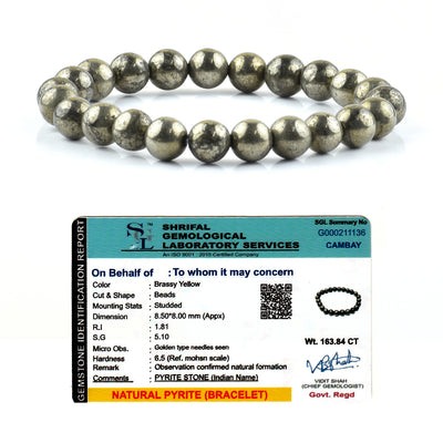 Natural Pyrite Bracelet For Wealth Unisex 8MM