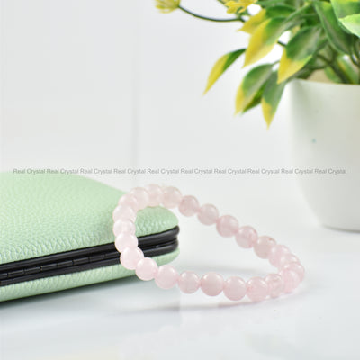 Rose Quartz Bracelet For Love Men Women Unisex Adults 8MM