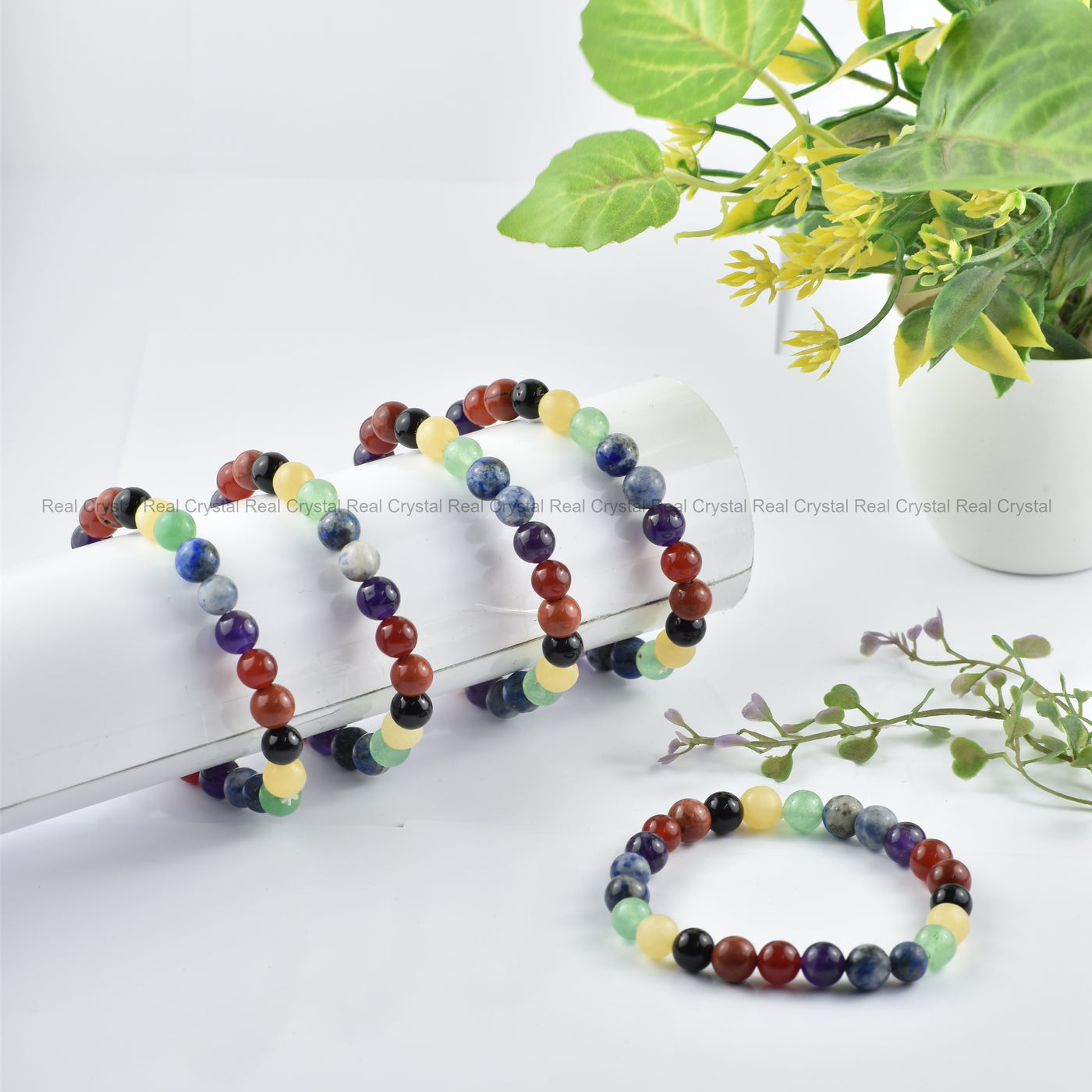 Seven Chakra Bracelet for Balance Healing and Inner Peace 8MM Unisex