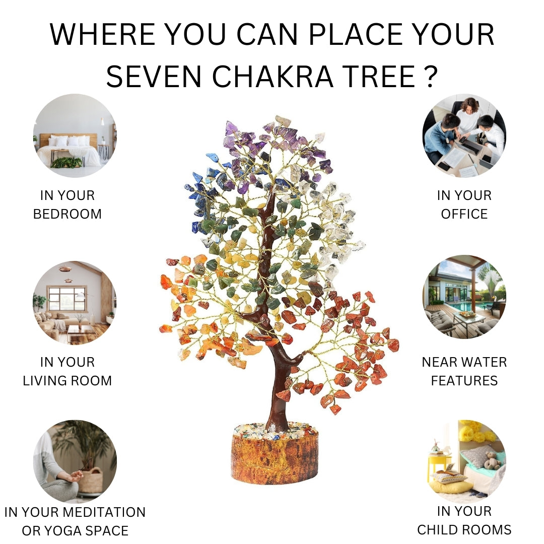 Seven Chakra Crystal Fengshui Home Decor Tree 300 Chips - Real Crystal