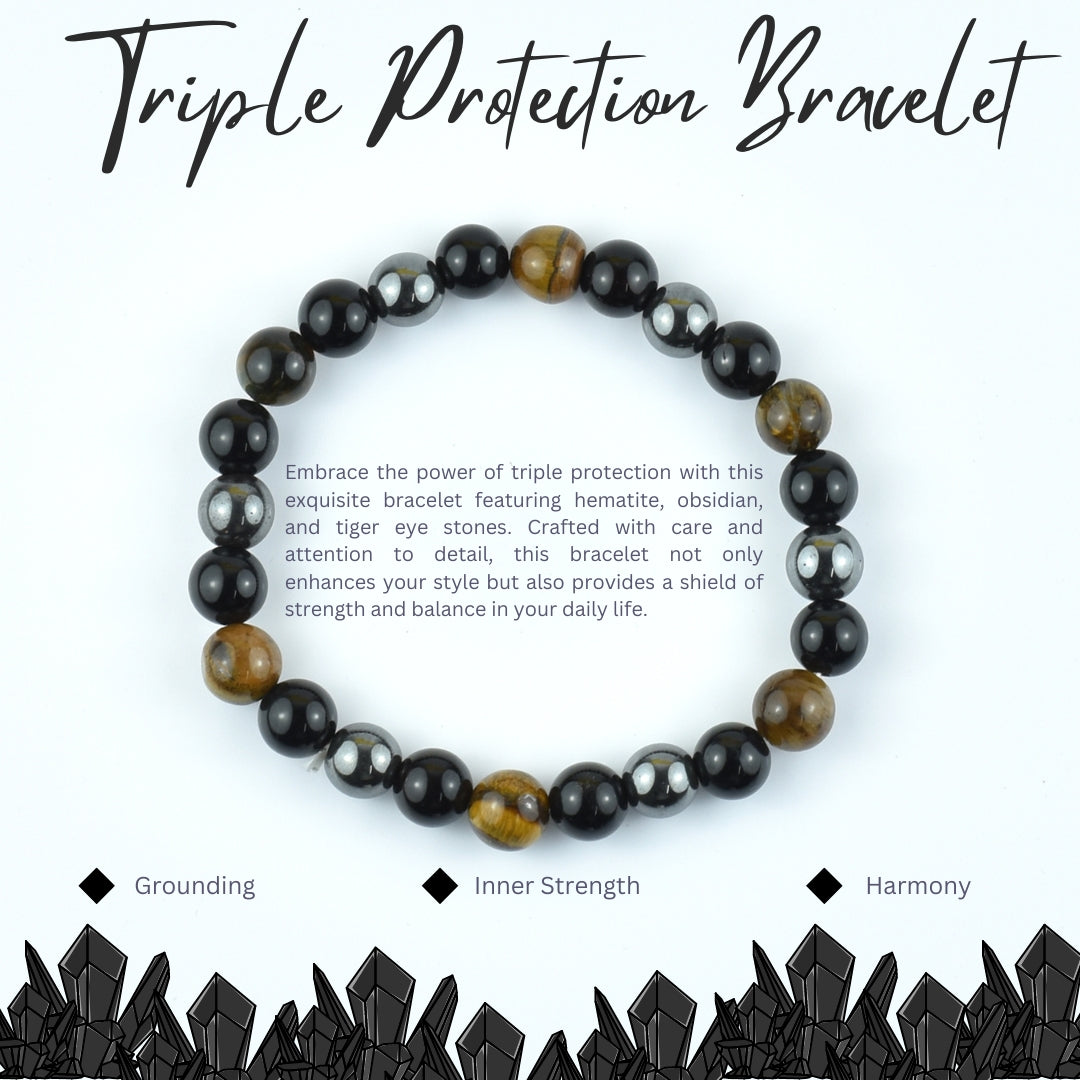 Triple Protection Bracelet 8MM (Lab Certified)