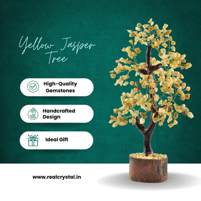 Yellow Jasper Gemstone Tree for Optimism and Confidence - Real Crystal