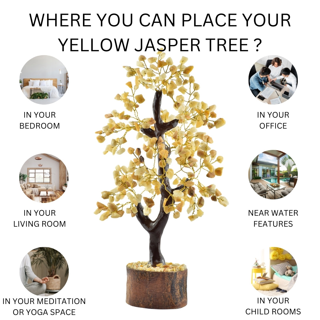 Yellow Jasper Gemstone Tree for Optimism and Confidence - Real Crystal