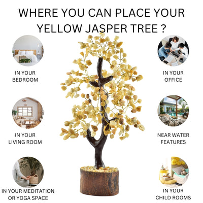 Yellow Jasper Gemstone Tree for Optimism and Confidence - Real Crystal