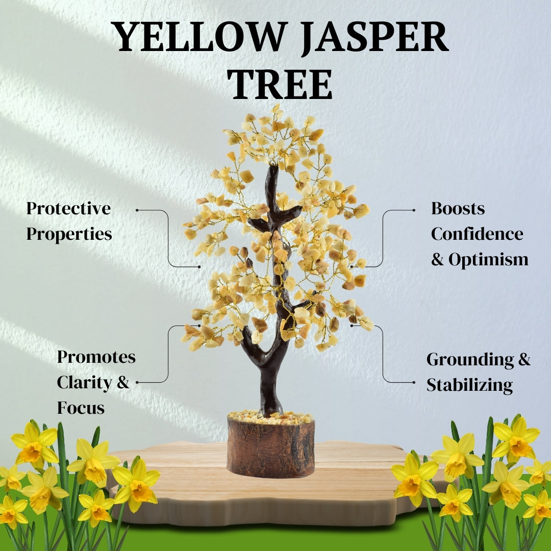 Yellow Jasper Gemstone Tree for Optimism and Confidence - Real Crystal